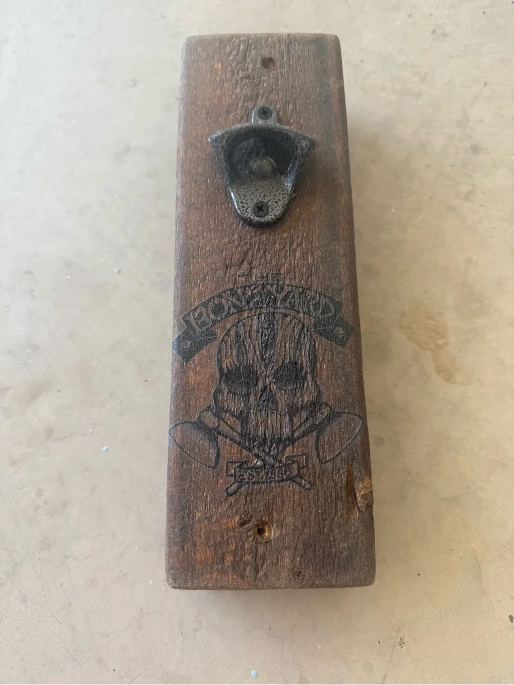 ☠️ Rustic wall mounted wooden bottle opener ☠️